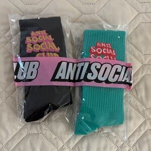 Anti Social Social Club Casual Socks - Black and Teal